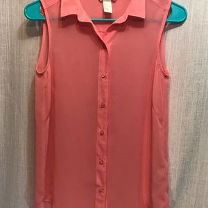 H&M Sleeveless See Through Blouse Size 2 #C1005